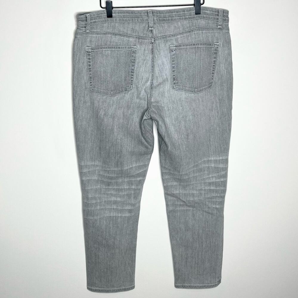 EILEEN FISHER light gray stretch slim jeans size 14 - Picture 4 of 6